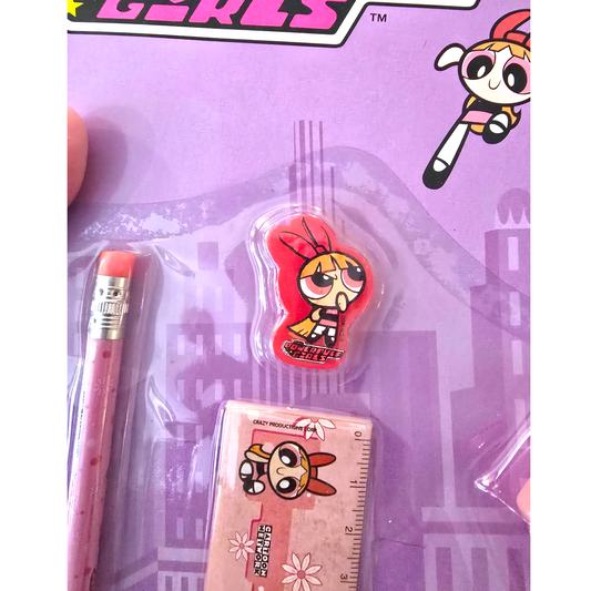 Set de Papelería vintage Chicas Super poderosas Powerpuff Girls rosa Bombon