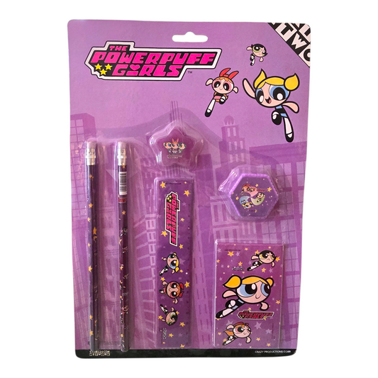 Set de Papelería vintage Chicas Super poderosas Powerpuff Girls Morada