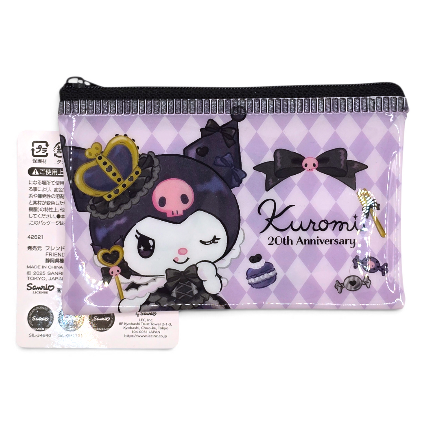 Bolsita multiusos Sanrio Japon Original licencia medida aprox 8x12.5 cms plano vinyl tipo tarjetero/monedero