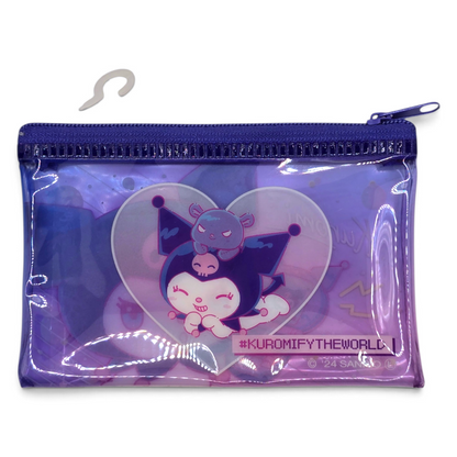 Bolsita multiusos Sanrio Japon Original licencia medida aprox 8x12.5 cms plano vinyl tipo tarjetero/monedero Kuromi