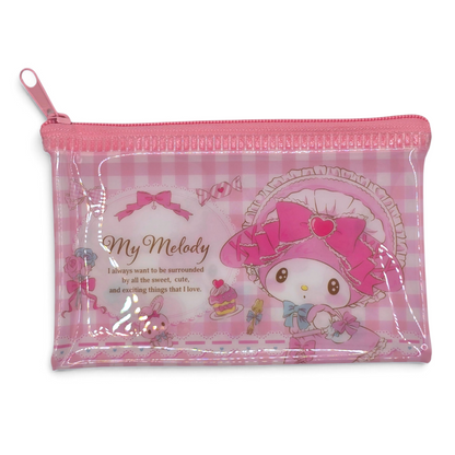 Bolsita multiusos Sanrio Japon Original licencia medida aprox 8x12.5 cms plano vinyl tipo tarjetero/monedero My Melody