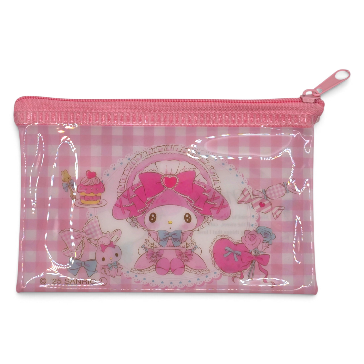 Bolsita multiusos Sanrio Japon Original licencia medida aprox 8x12.5 cms plano vinyl tipo tarjetero/monedero My Melody