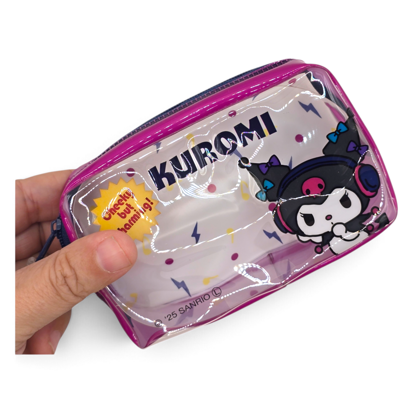 Bolsita multiusos Sanrio Japon Original licencia medida aprox 8x12x4 cms vinyl tipo tarjetero/monedero Kuromi