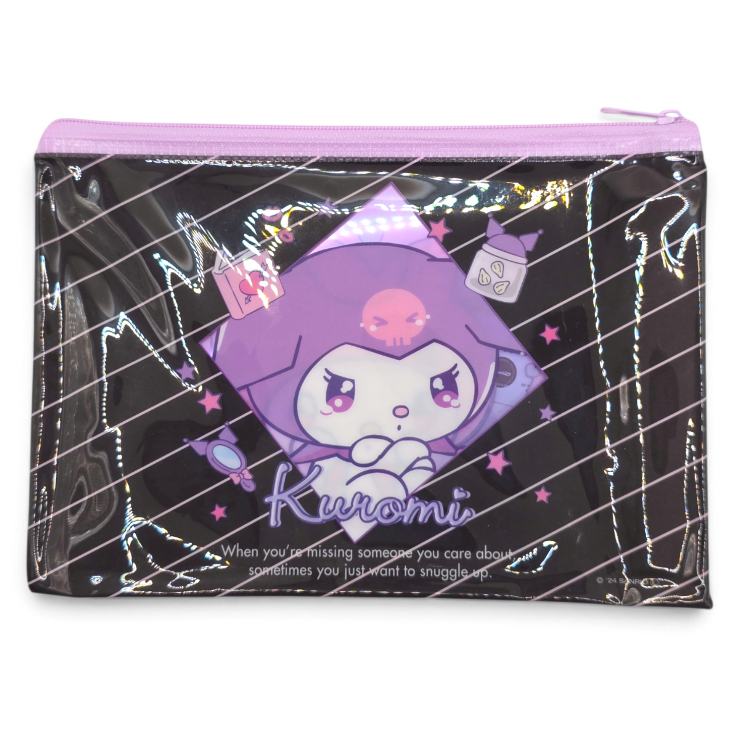 Bolsita multiusos tipo sobre Plano Sanrio Japon Original licencia medida aprox 20x14 cms My Melody con Kuromi