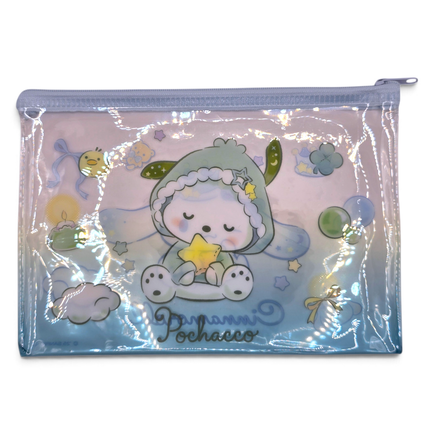 Bolsita multiusos tipo sobre Plano Sanrio Japon Original licencia medida aprox 20x14 cms Cinnamoroll con Pochacco