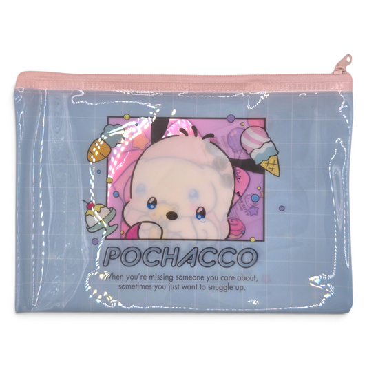 Bolsita multiusos tipo sobre Plano Sanrio Japon Original licencia medida aprox 20x14 cms Cinnamoroll con Pochacco