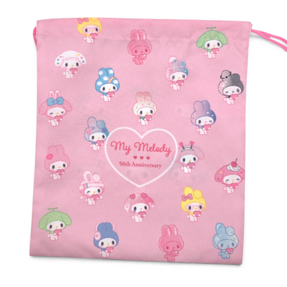 Bolsita loneta de cuerda tipo saco multiusos Sanrio Japon Original licencia medida aprox 23x20 cms My Melody