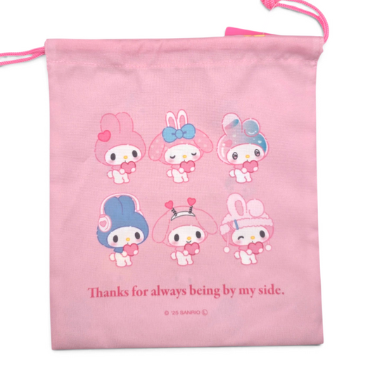 Bolsita loneta de cuerda tipo saco multiusos Sanrio Japon Original licencia medida aprox 23x20 cms My Melody