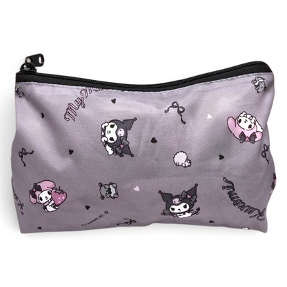 Bolsita multiusos loneta delgada Sanrio Japon Original licencia medida aprox 18x11.5 cms Kuromi con My Melody