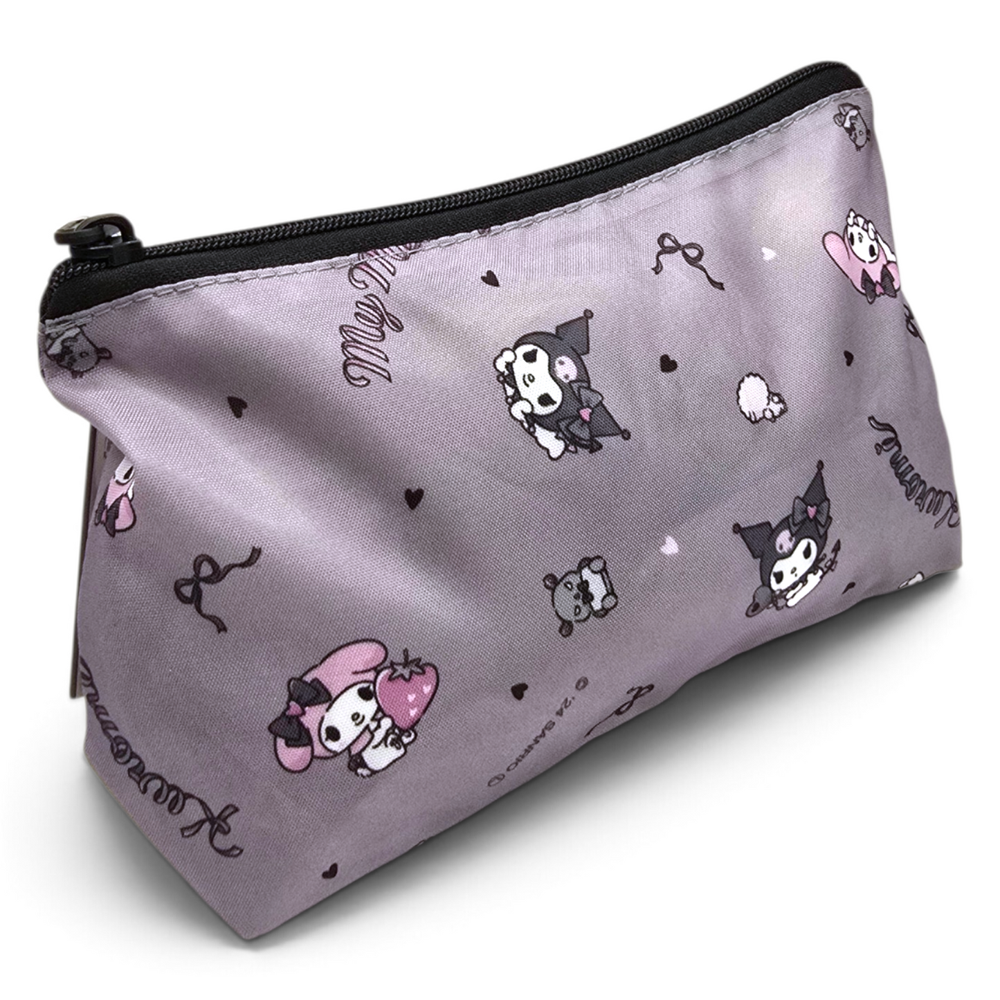 Bolsita multiusos loneta delgada Sanrio Japon Original licencia medida aprox 18x11.5 cms Kuromi con My Melody