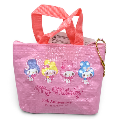 Bolsita micro mini monedero multiusos lona impermeable Sanrio Japon Original licencia medida aprox 10x8 cms My Melody
