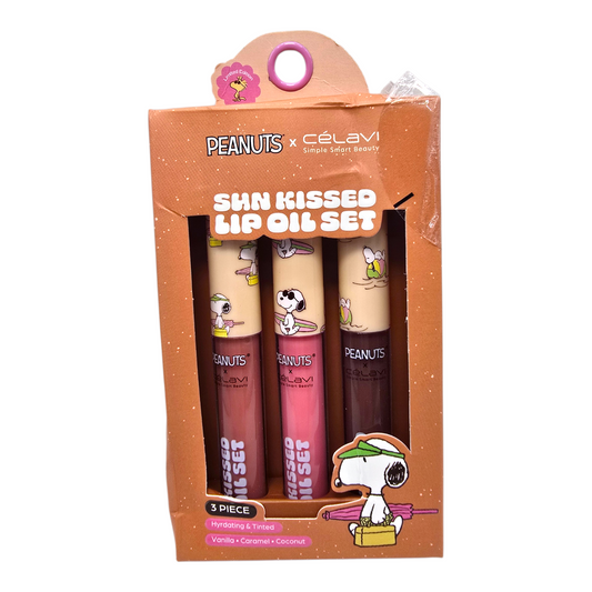 Lip oil entintados Snoopy Peanuts Célavi Maquillaje Make up