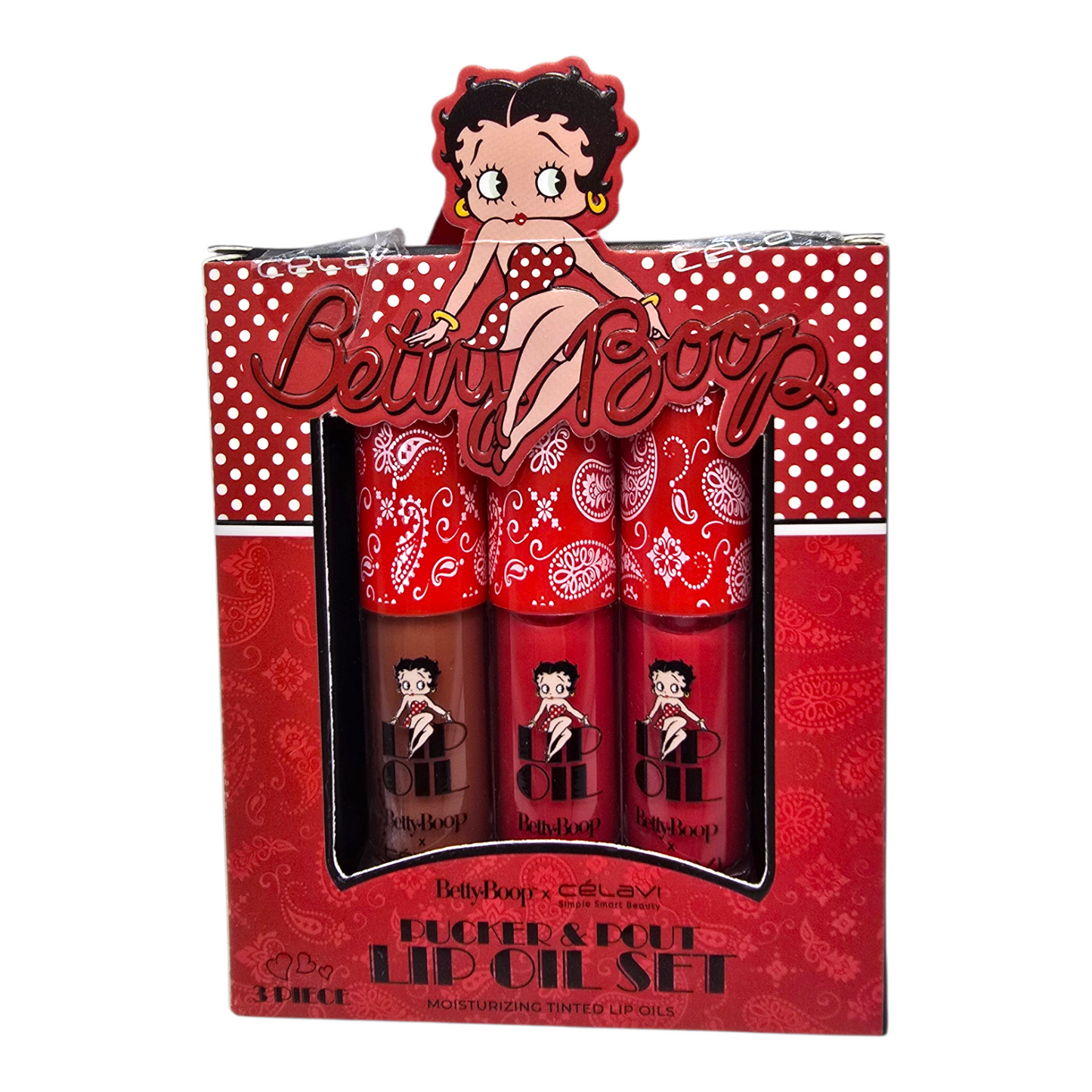 Set lip oils entintados Plumper Betty Boop Célavi Maquillaje Make up