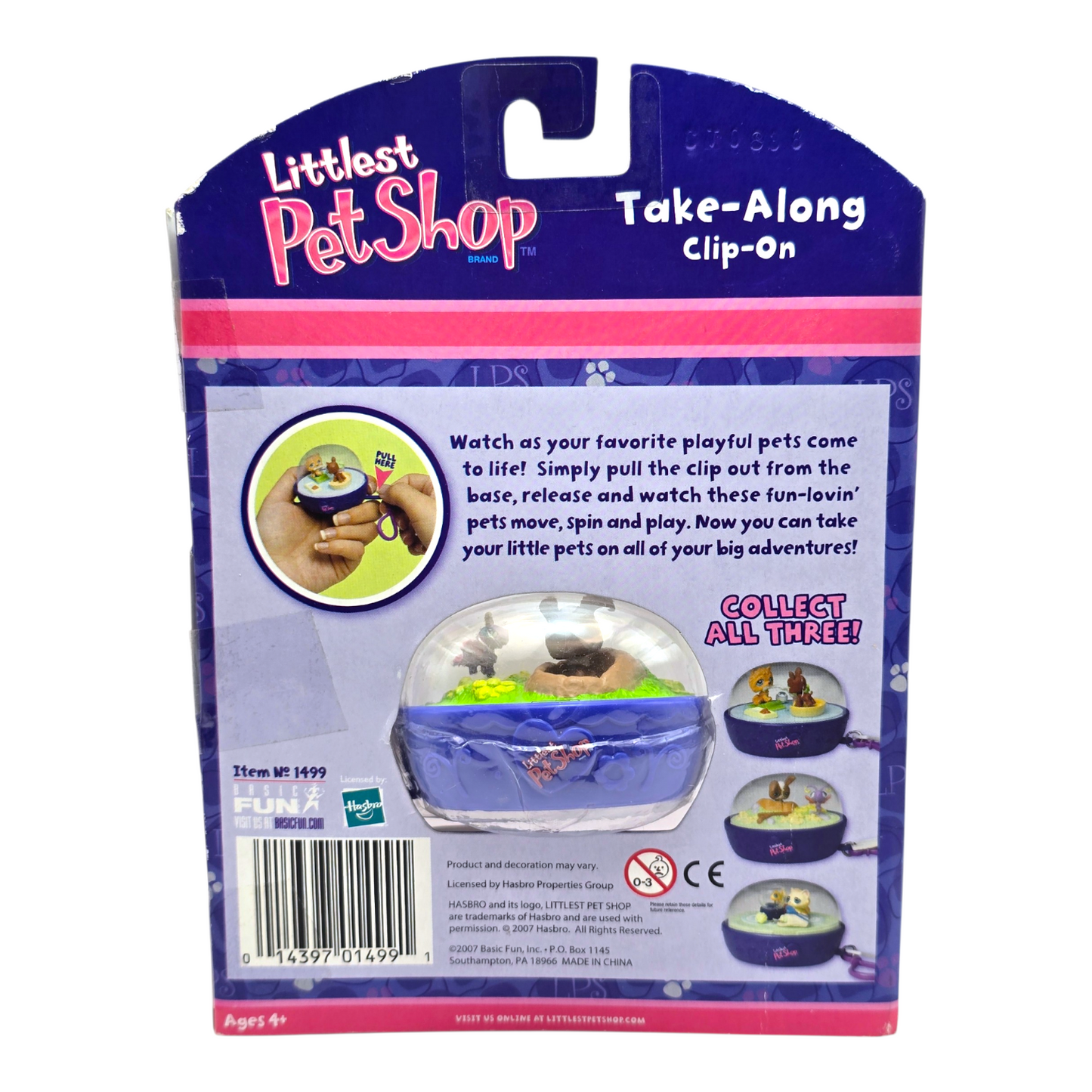 Littlest Pet shop Vintage Hasbro año 2007 Take along clip-on