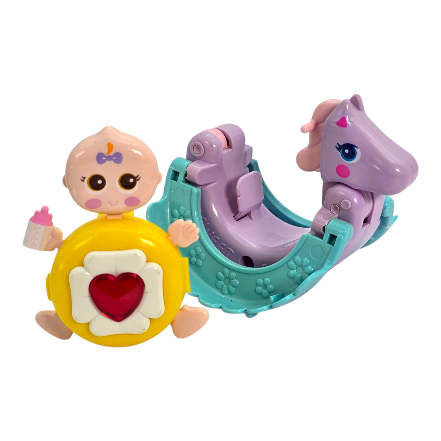 Pre-loved 💕 Sweet Secrets Vintage Galoob Bisagra rota carreola (Segunda mano, no nuevo) #22 Bebé con cuaco