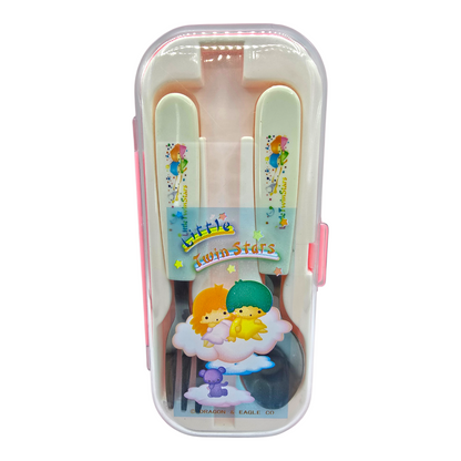 Set de cubiertos con Estuche Little Twin Stars Genéricos Japoneses Año 1998