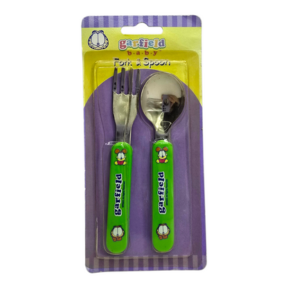 Set de cubiertos Vintage Baby Garfield verde