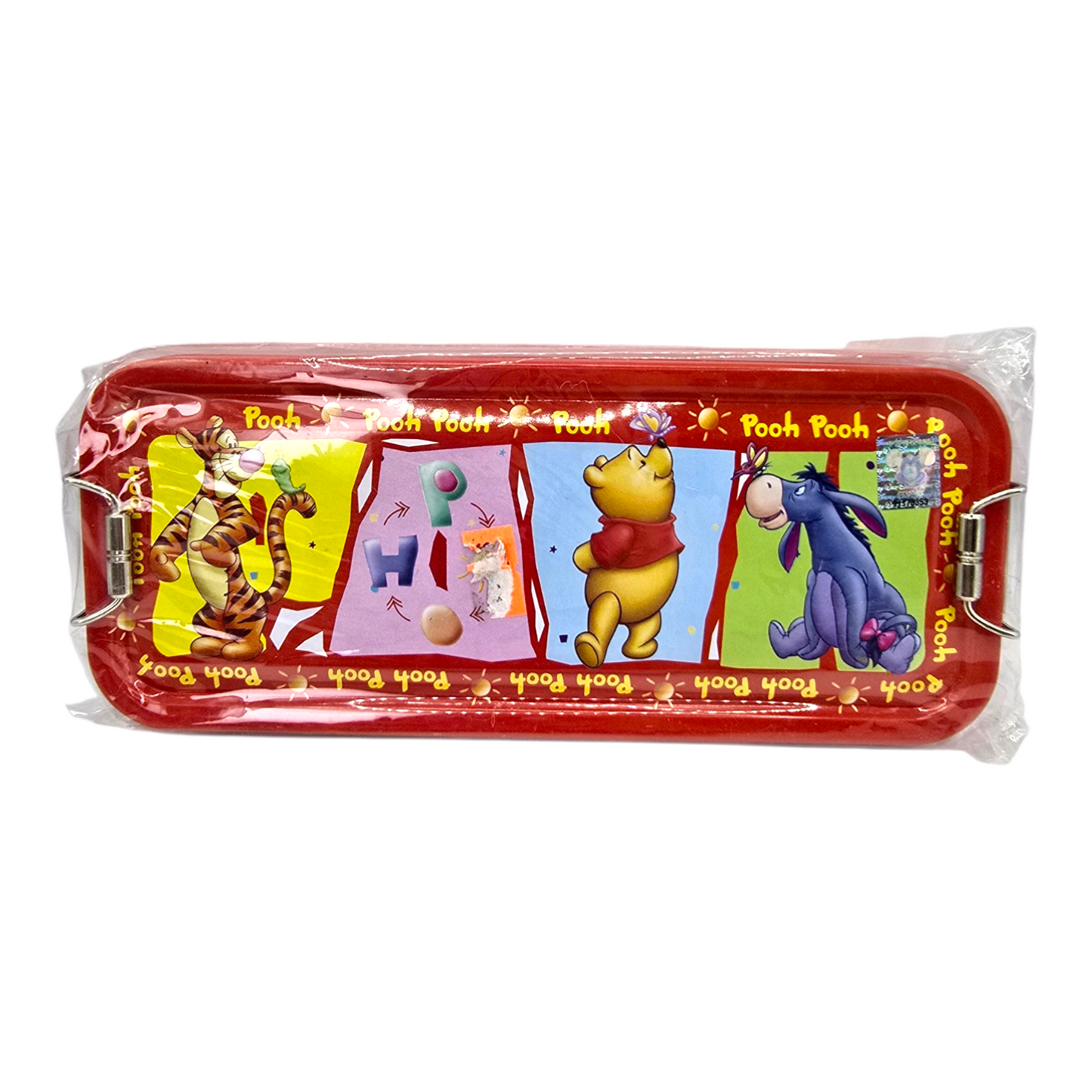 Estuche de latón con Charola interna vintage Pooh rojo