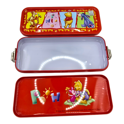 Estuche de latón con Charola interna vintage Pooh rojo