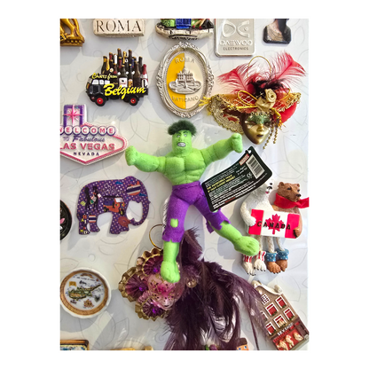 Hulk Llavero de peluche Vintage año 2003 Kellytoys con iman