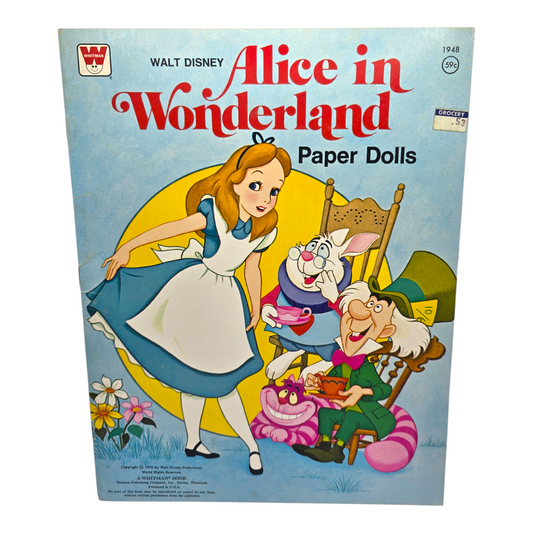 Libro de muñecas de Papel Vintage Alice in wonderland Alicia en el país de las maravillas