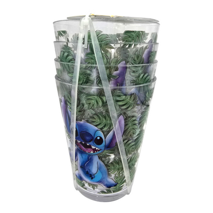 Set de Vasos Stitch de Plástico acrílico 473 ml