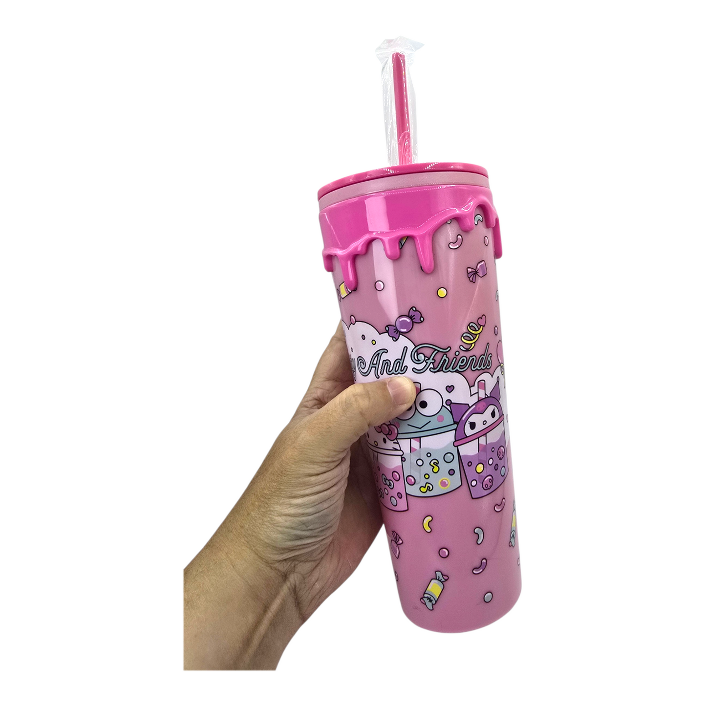 Vaso tumbler de Acrílico Hello Kitty Sanrio BioWorld 710 ml 24 oz