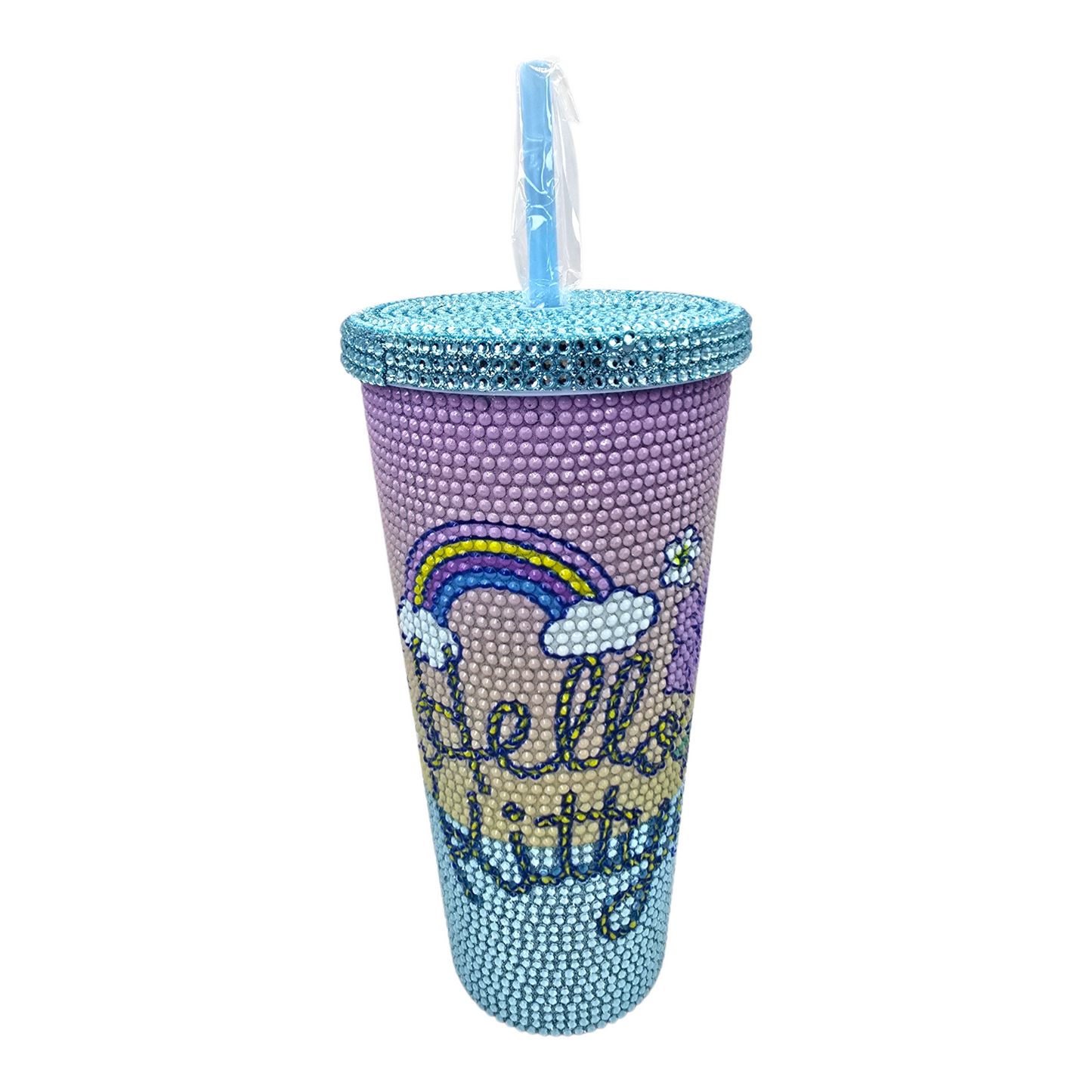⚠️Detalle en foto⚠️ Vaso tumbler de Acrílico con piedritas BioWorld 470 ml 16 oz