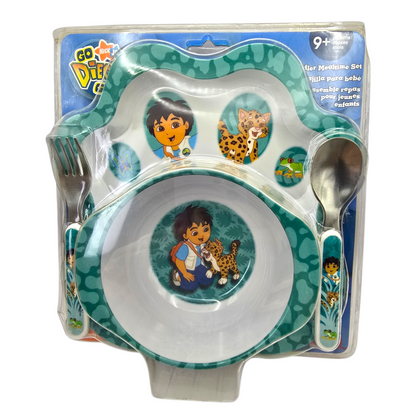 Set de platitos vintage de melamina acrílicos pequeños Go Diego Go Nickelodeon