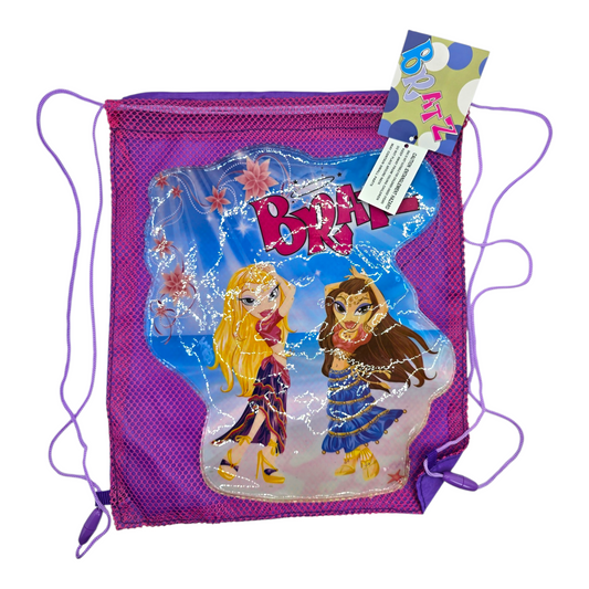 Bratz Vintage string bag bolsa tipo saco genérico 26cm x 30cm rosa con lila