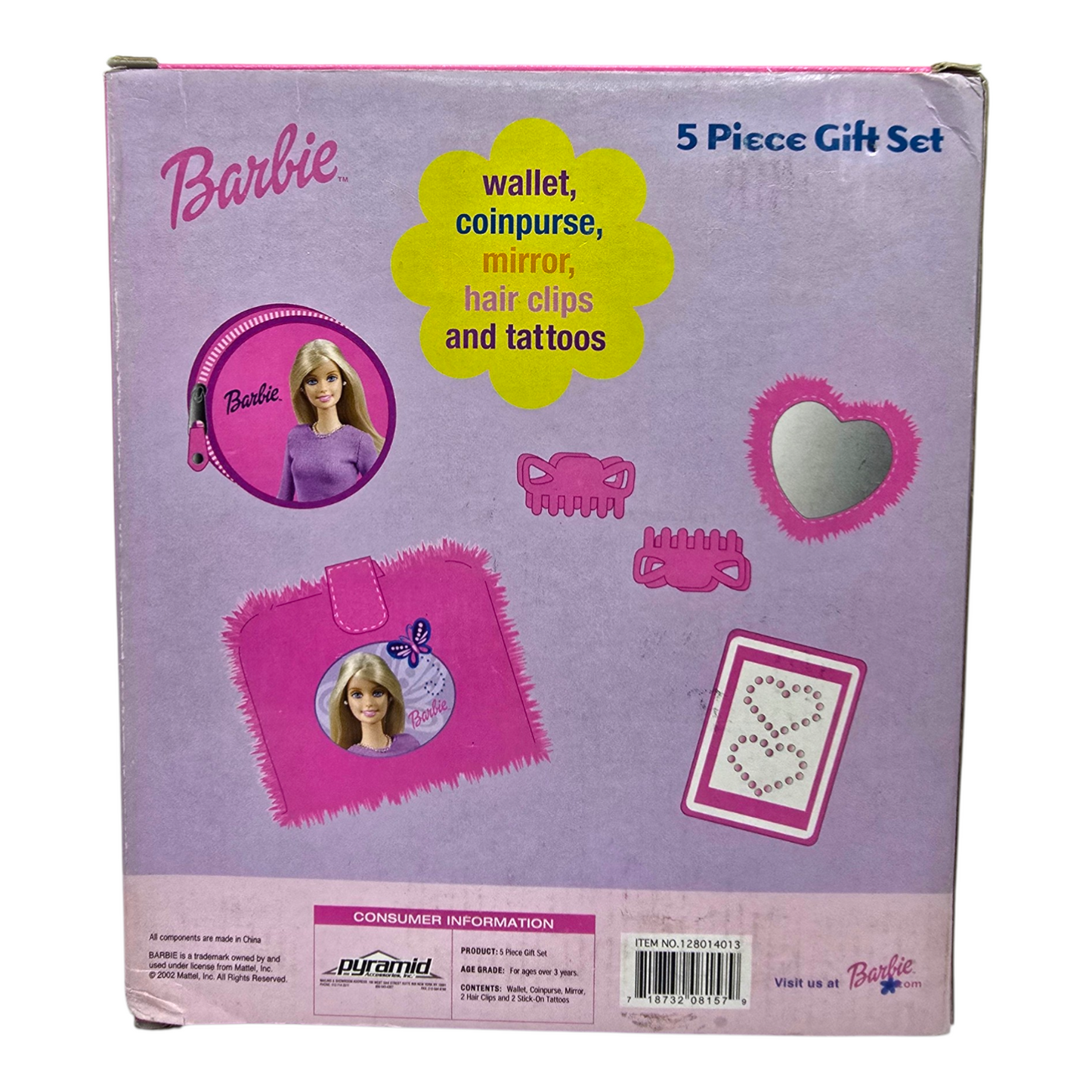 Barbie giftset con cartera y accesorios marca pyramid