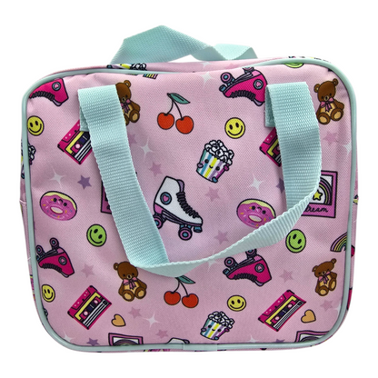Lonchera bolsa aislada estampado retro térmica 23cm x 21cm x 12cm aprox