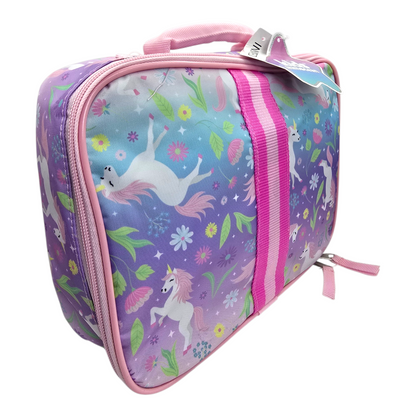 Lonchera bolsa aislada térmica Unicornio 26cm x 20cm x 7cm aprox