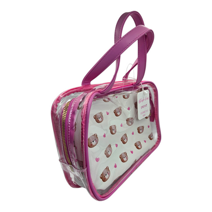 Bolsa cosmetiquera doble Ositos transparente 27x19x6cm aprox