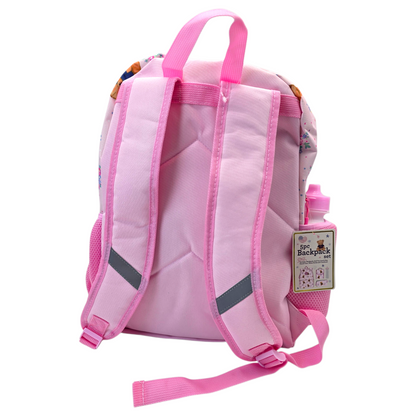 Mochila de ositos con lonchera termo y estuche rosa 43x30cm aprox