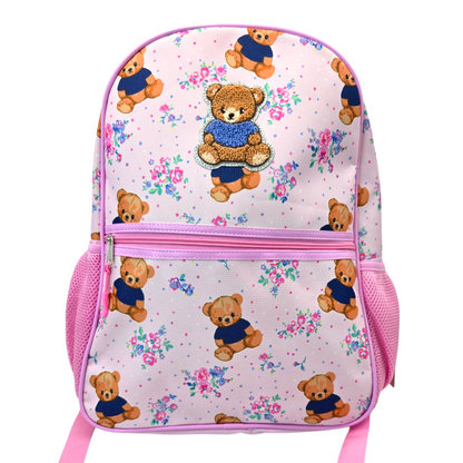 Mochila de ositos rosa 42x29cm aprox