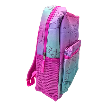 Mochila Hello Kitty ombre original de licencia Sanrio 42x33cm aprox