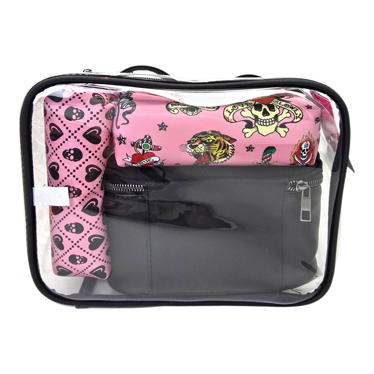 Set de cosmetiqueras bolsas organizadoras Ed Hardy 4 pza