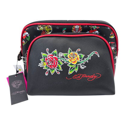 Set de 2 cosmetiqueras estuches bolsas Ed Hardy negra