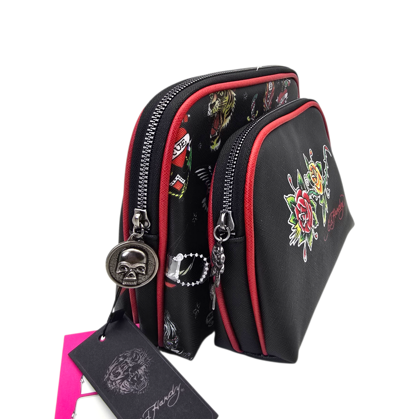 Set de 2 cosmetiqueras estuches bolsas Ed Hardy negra