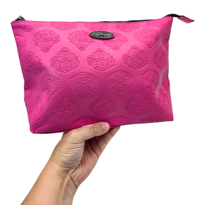 Pouch cosmetiquera Ed Hardy bolsa rosa grabado 32x21cm aprox