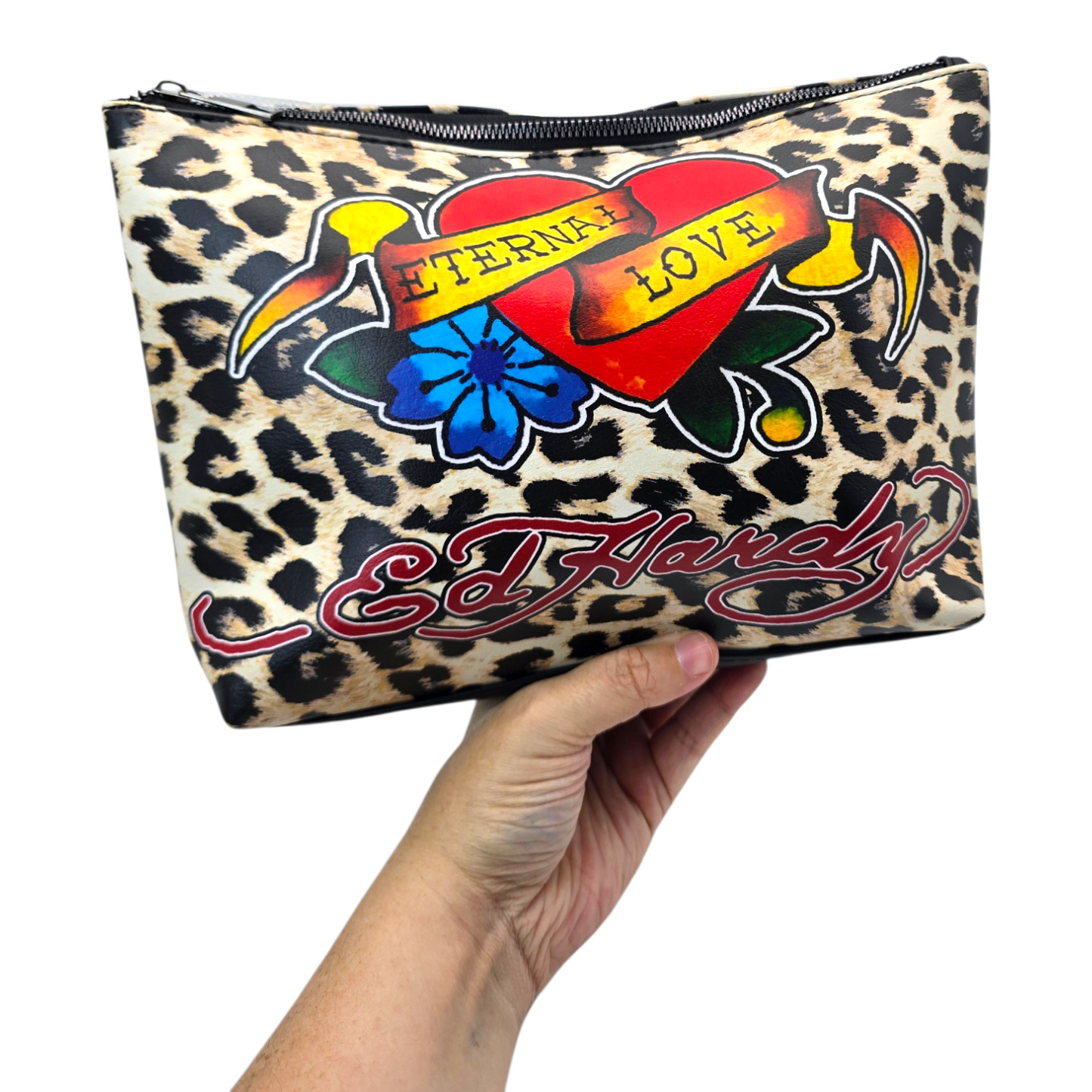 Pouch cosmetiquera Ed Hardy bolsa animal print 32x21cm aprox