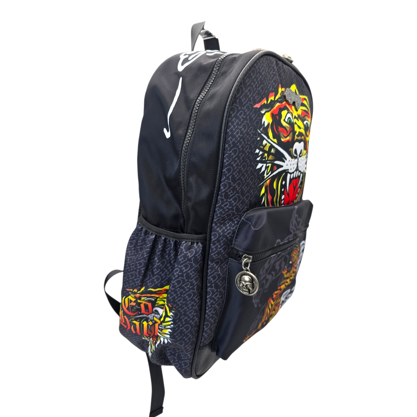 Mochila Ed Hardy negra loneta 31x44cm aprox