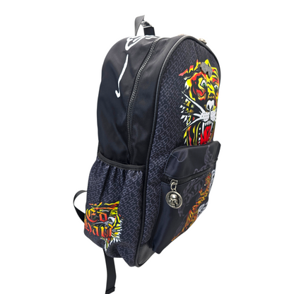 Mochila Ed Hardy negra loneta 31x44cm aprox