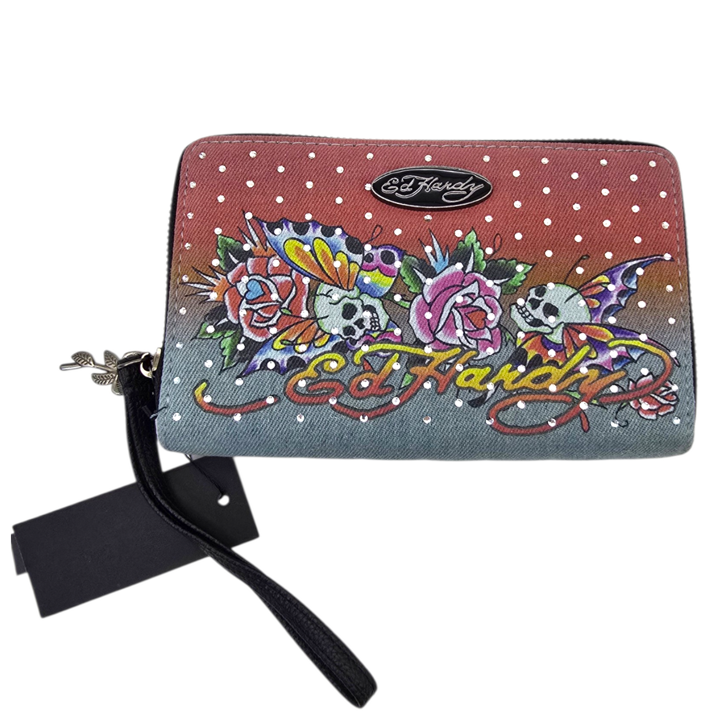 Cartera monedero doble mezclilla Ed Hardy