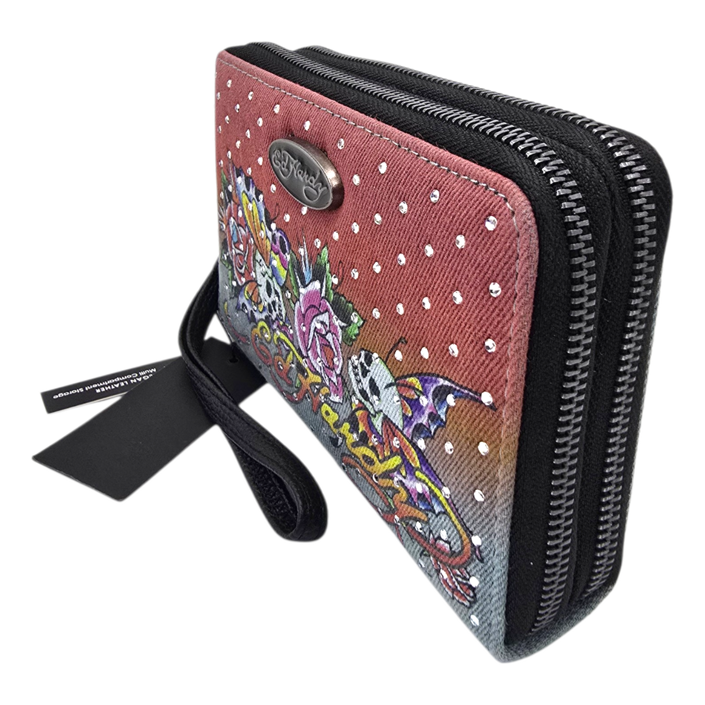 Cartera monedero doble mezclilla Ed Hardy