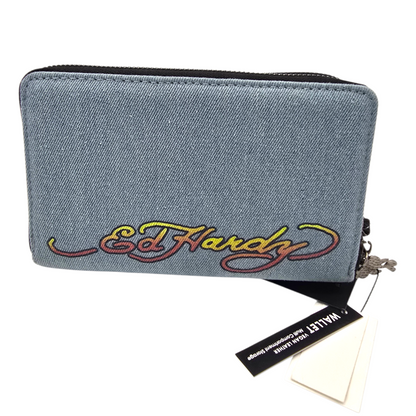Cartera monedero doble mezclilla Ed Hardy