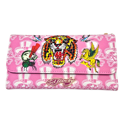 Cartera monedero Ed Hardy rosa tigre
