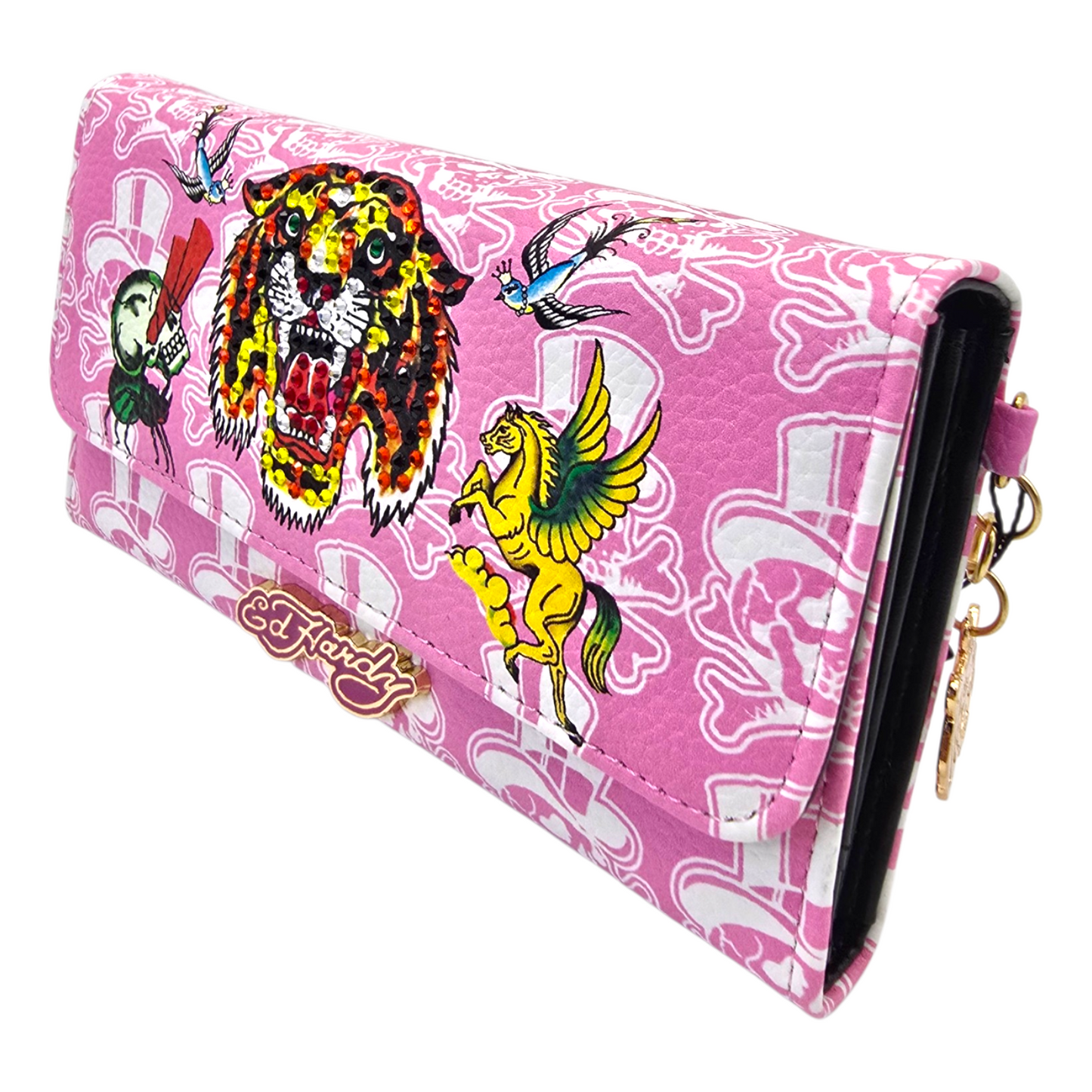 Cartera monedero Ed Hardy rosa tigre