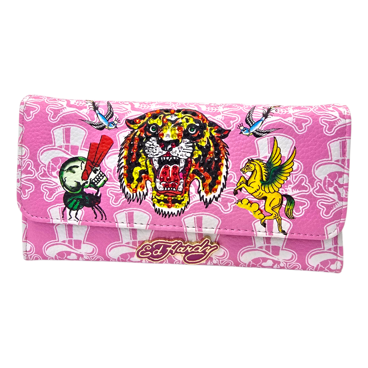 Cartera monedero Ed Hardy rosa tigre
